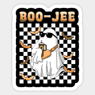 Spooky Season Cute Ghost Halloween Costume Boujee Boo-Jee Sticker